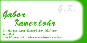 gabor kamerlohr business card